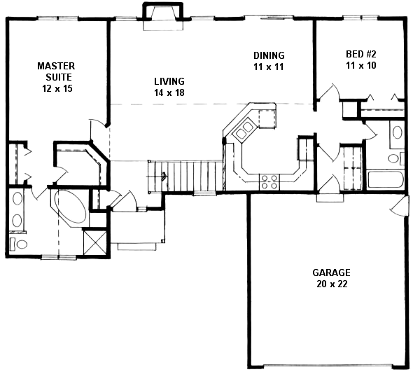 House Design - Ranch Floor Plan - Main Floor Plan #58-161