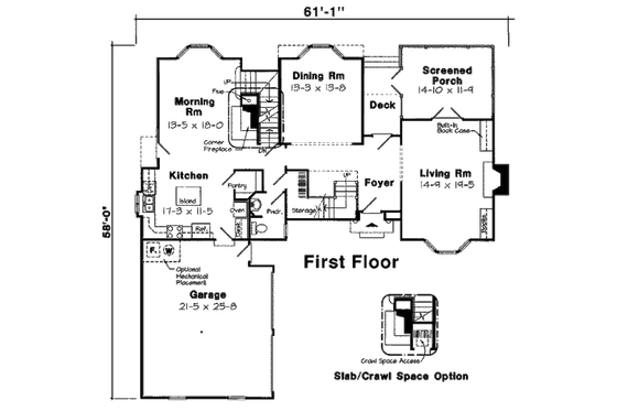 Floor Plan - Main Floor for Colonial House Plan #312-724 - 3 bed, 2.5 bath