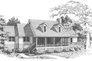 Country Exterior - Front Elevation Plan #10-287