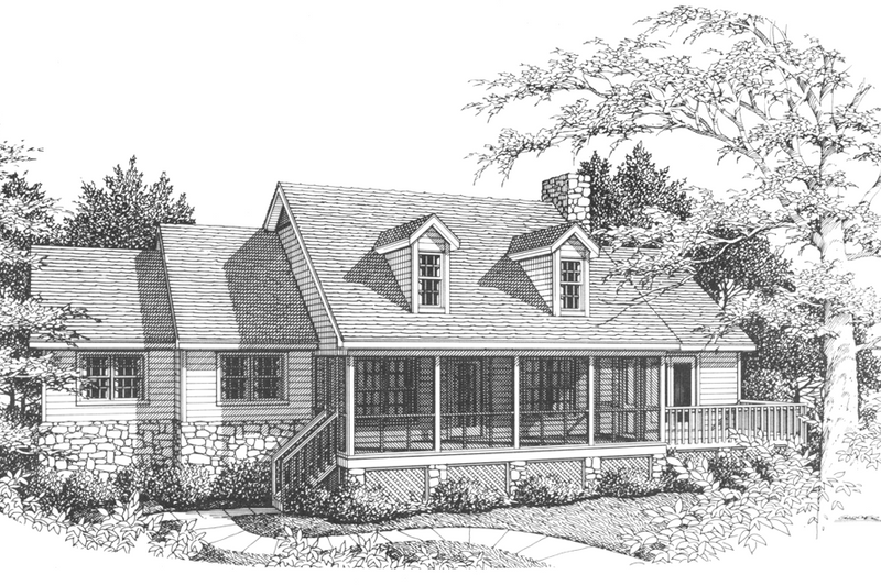 Architectural House Design - Country Exterior - Front Elevation Plan #10-287