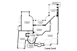 Floor Plan - Lower Floor for Mediterranean House Plan #426-1 - 4 bed, 4.5 bath