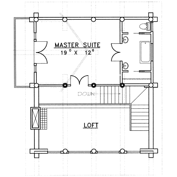 Log Floor Plan - Upper Floor Plan #117-406