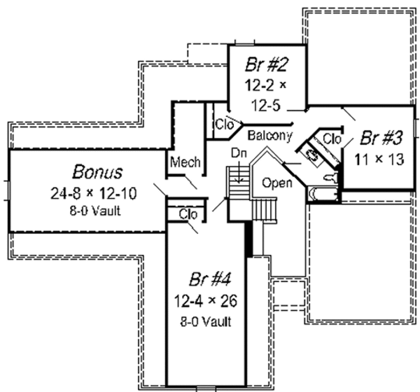 European Floor Plan - Upper Floor Plan #329-287