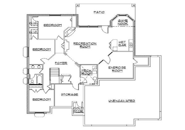 Dream House Plan - Traditional Floor Plan - Lower Floor Plan #5-379