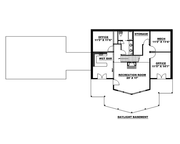 Architectural House Design - Farmhouse Floor Plan - Lower Floor Plan #117-942