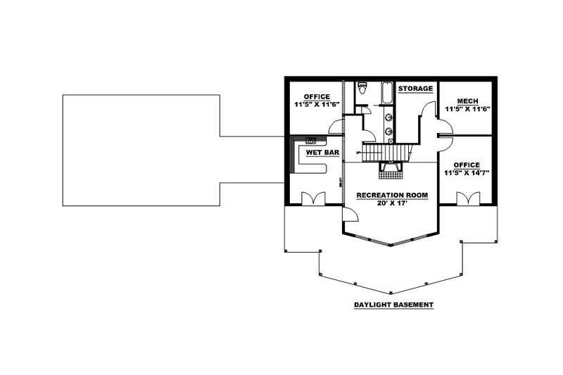 Architectural House Design - Floor Plan - Lower Floor for Farmhouse House Plan #117-942 - 4 bed, 3 bath