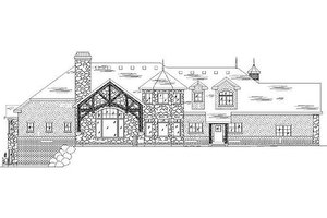 Exterior - Rear Elevation for European House Plan #5-415 - 5 bed, 4 bath