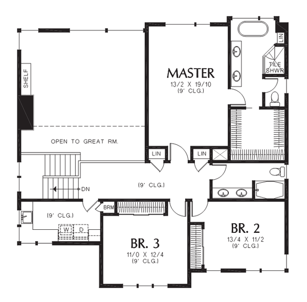Architectural House Design - Contemporary Floor Plan - Upper Floor Plan #48-707