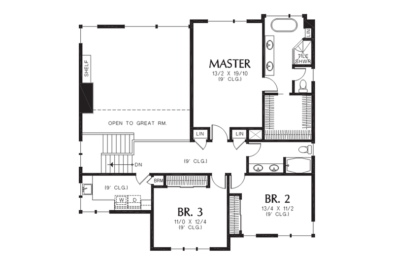 Architectural House Design - Floor Plan - Upper Floor for Contemporary House Plan #48-707 - 3 bed, 3 bath