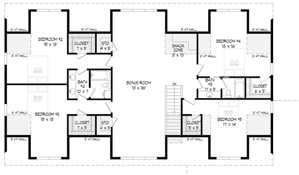 Architectural House Design - Traditional Floor Plan - Upper Floor Plan #932-402