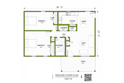 Modern Style House Plan - 2 Beds 1 Baths 912 Sq/Ft Plan #1106-7 