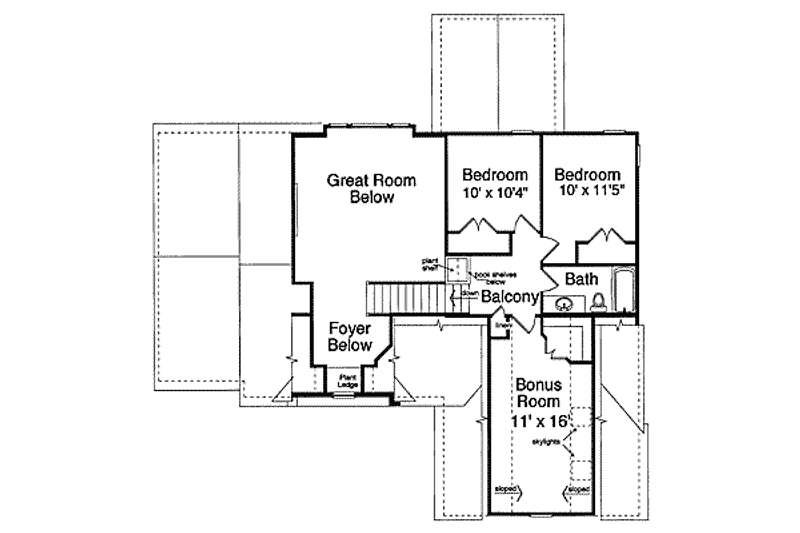 Home Plan - Floor Plan - Upper Floor for Colonial House Plan #46-275 - 3 bed, 2.5 bath