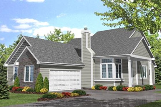 Exterior - Front Elevation for Traditional House Plan #50-104 - 3 bed, 2.5 bath