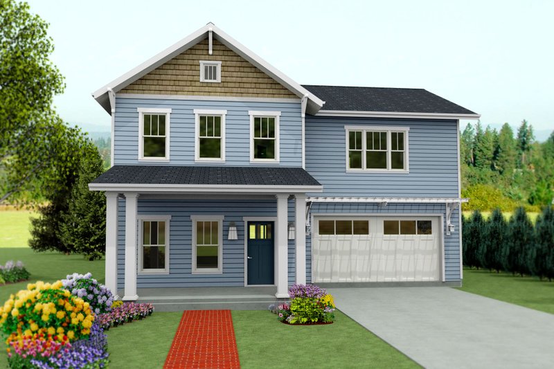House Blueprint - Craftsman Exterior - Front Elevation Plan #461-44