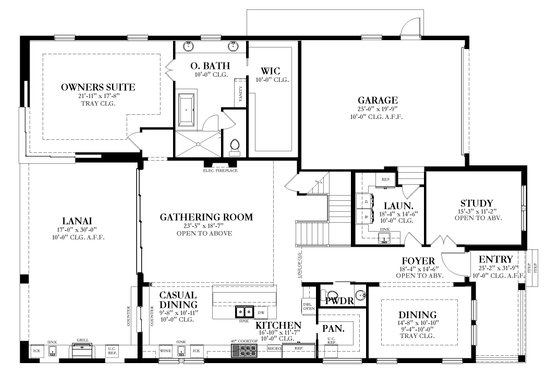 Floor Plan - Main Floor for Contemporary House Plan #1058-233 - 5 bed, 4.5 bath