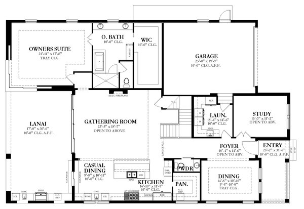 House Blueprint - Contemporary Floor Plan - Main Floor Plan #1058-233
