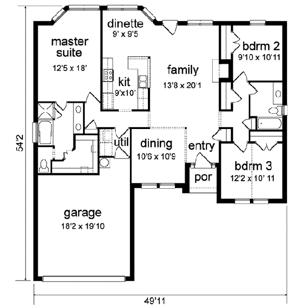House Plan Design - Traditional Floor Plan - Main Floor Plan #84-117