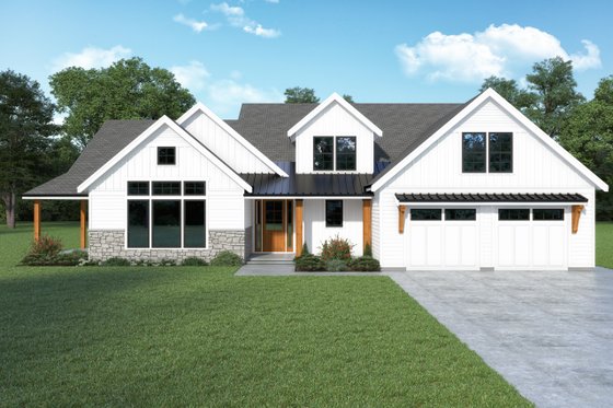 Exterior - Front Elevation 3 for Craftsman House Plan #1070-180 - 4 bed, 2.5 bath