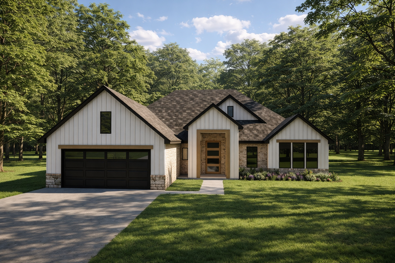 Home Plan - Exterior - Front Elevation 2 for Contemporary House Plan #1119-4 - 4 bed, 2 bath