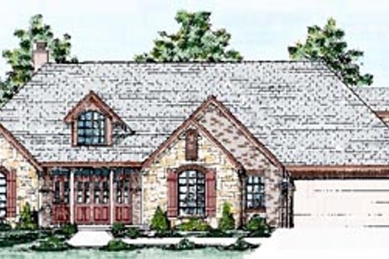 Exterior - Front Elevation for Traditional House Plan #52-118 - 4 bed, 3 bath