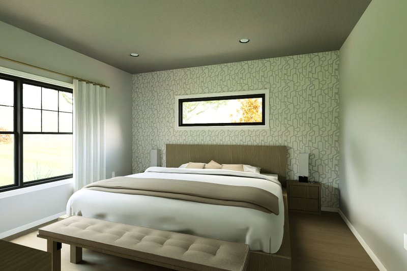 House Blueprint - Interior - Master Bedroom for Barndominium House Plan #1064-456 - 2 bed, 2 bath