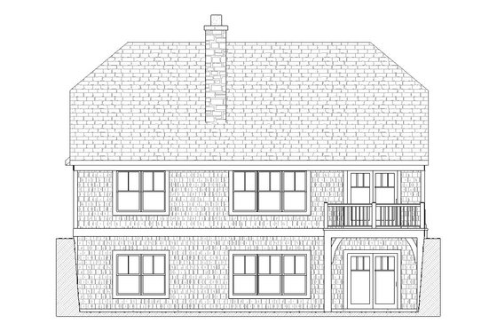 Exterior - Rear Elevation for Traditional House Plan #901-87 - 3 bed, 3 bath