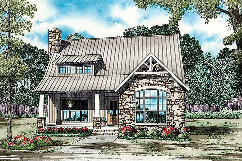 Home Plan - Bungalow Exterior - Front Elevation Plan #17-2481