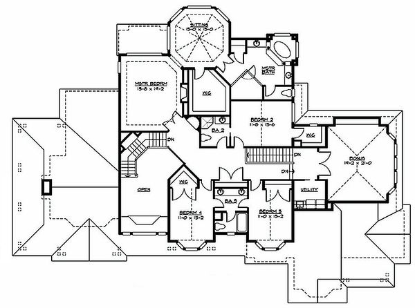 Craftsman style house plan, floorplan