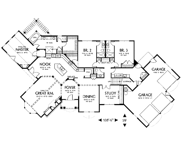 House Plan Design - Traditional Floor Plan - Main Floor Plan #48-424