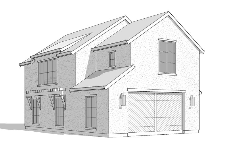 Home Plan - Exterior - Front Elevation 3 for Contemporary House Plan #1114-47 - 1 bed, 1 bath