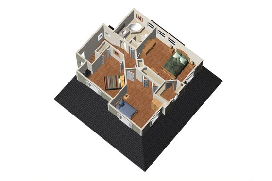 Floor Plan - Upper Floor 1 for Country House Plan #25-4552 - 3 bed, 1 bath