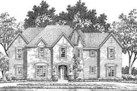 Exterior - Front Elevation for European House Plan #141-147 - 5 bed, 4.5 bath