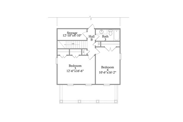 Traditional Floor Plan - Upper Floor Plan #69-413