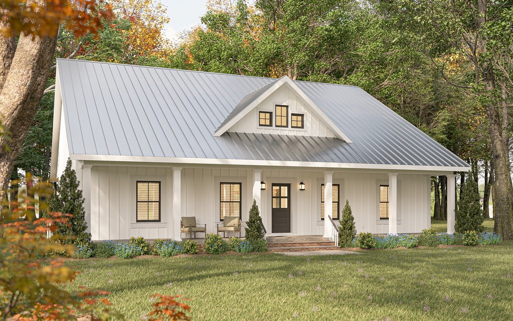 Farmhouse Style House Plan - 3 Beds 2 Baths 2000 Sq/Ft Plan #44-283