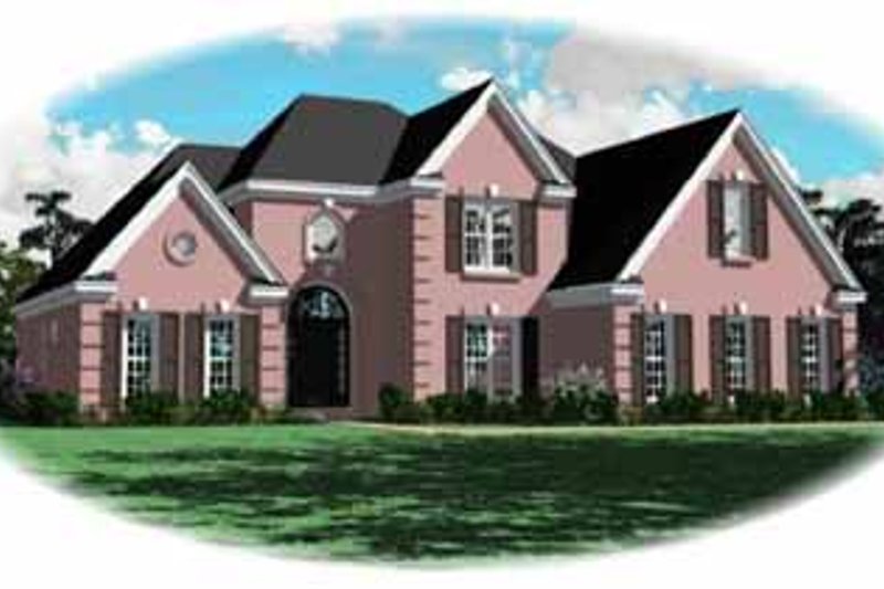Exterior - Front Elevation 2 for European House Plan #81-201 - 3 bed, 2.5 bath