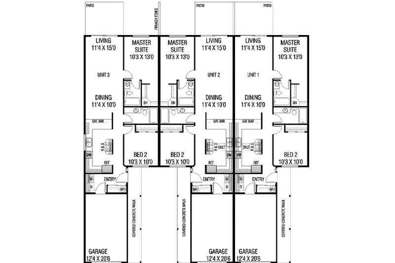 Dream House Plan - Floor Plan - Main Floor for Traditional House Plan #60-580 - 2 bed, 2 bath