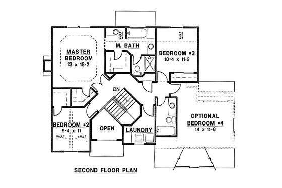 Floor Plan - Upper Floor for Farmhouse House Plan #67-154 - 3 bed, 3 bath