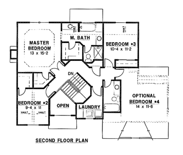 Farmhouse Floor Plan - Upper Floor Plan #67-154