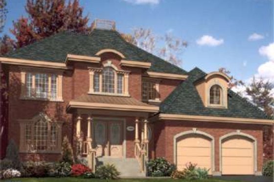 Exterior - Front Elevation for European House Plan #138-142 - 3 bed, 2.5 bath