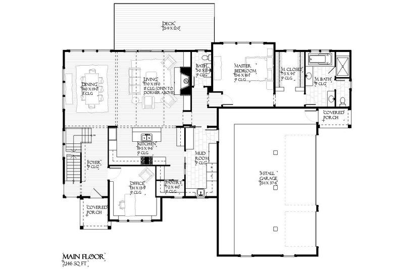 Dream House Plan - Floor Plan - Main Floor for Traditional House Plan #901-149 - 4 bed, 3.5 bath