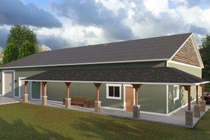 Exterior - Front Elevation 3 for Farmhouse House Plan #1060-201, 1 bath