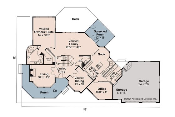 Floor Plan - Main Floor for Traditional House Plan #124-160 - 3 bed, 2.5 bath