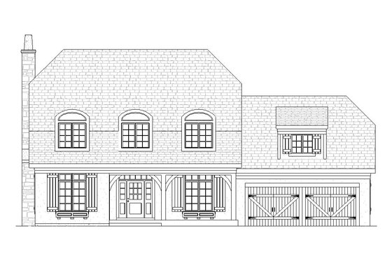Exterior - Front Elevation 3 for European House Plan #901-6 - 3 bed, 2.5 bath