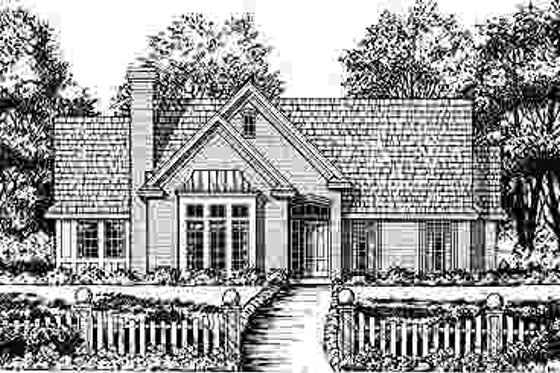 Exterior - Front Elevation for European House Plan #40-174 - 3 bed, 2 bath