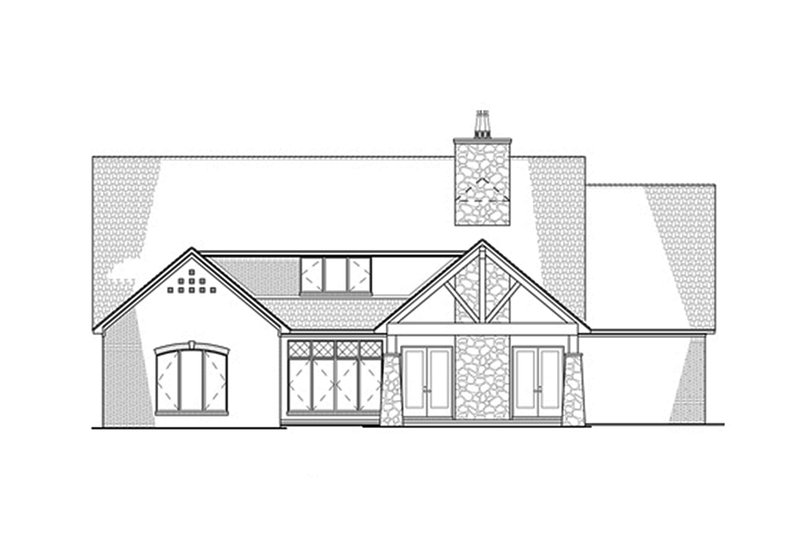 Dream House Plan - Exterior - Rear Elevation for European House Plan #923-96 - 3 bed, 3.5 bath