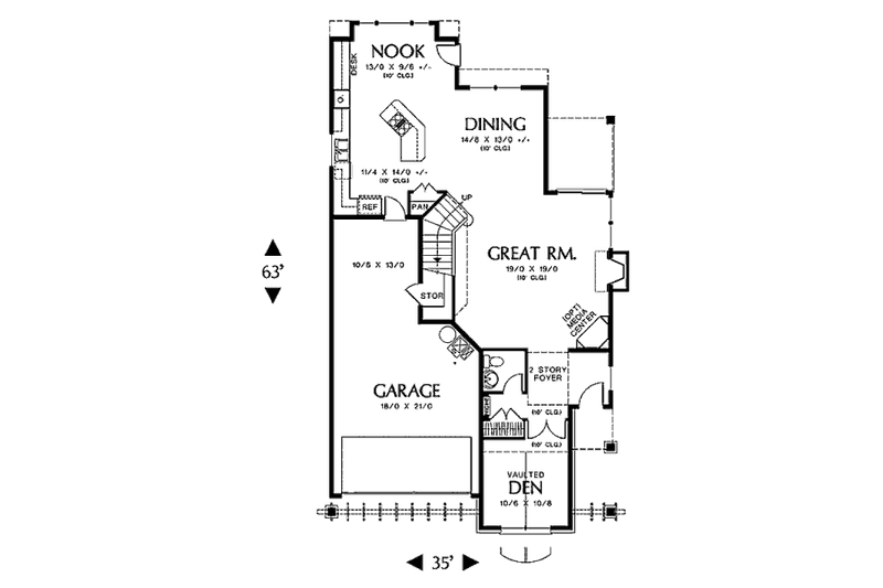 Home Plan - Floor Plan - Main Floor for Craftsman House Plan #48-263 - 3 bed, 2.5 bath