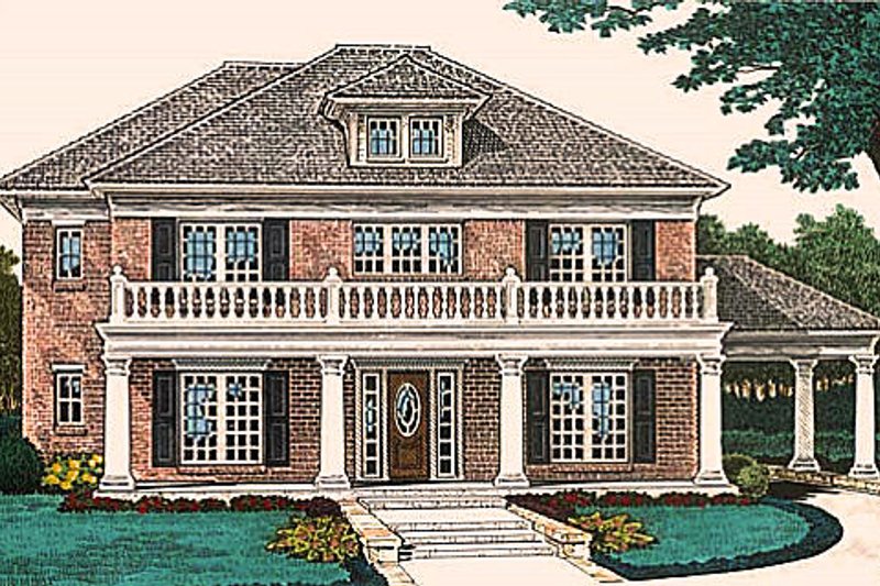 Dream House Plan - Colonial Exterior - Front Elevation Plan #310-684