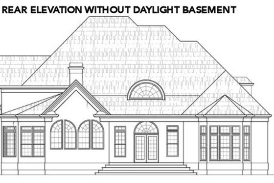 Exterior - Rear Elevation for European House Plan #119-360 - 4 bed, 3.5 bath