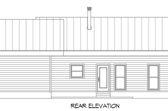 Exterior - Rear Elevation for Modern House Plan #932-933 - 2 bed, 2.5 bath