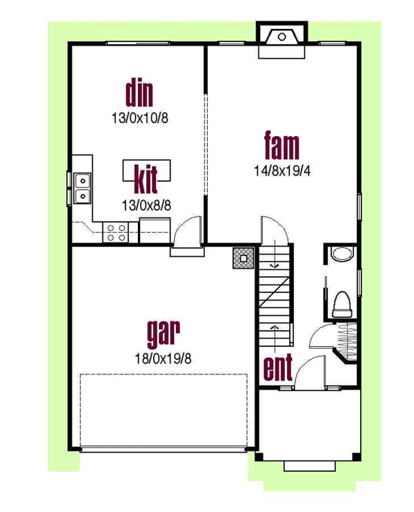Home Plan - Farmhouse Floor Plan - Main Floor Plan #435-1